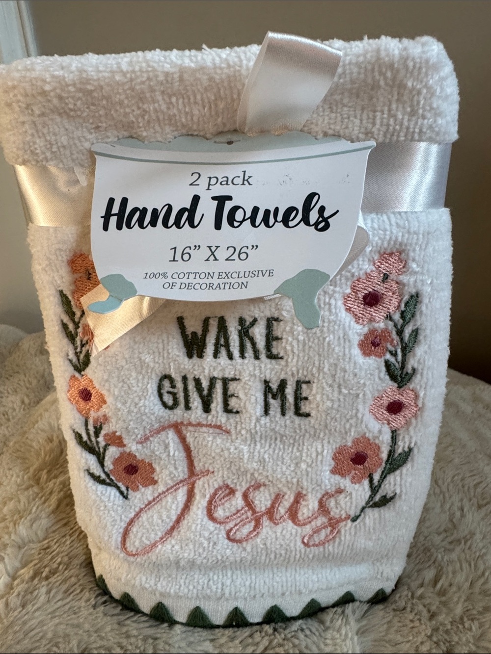 Hand Towels 2-Pack When I Wake Give Me Jesus